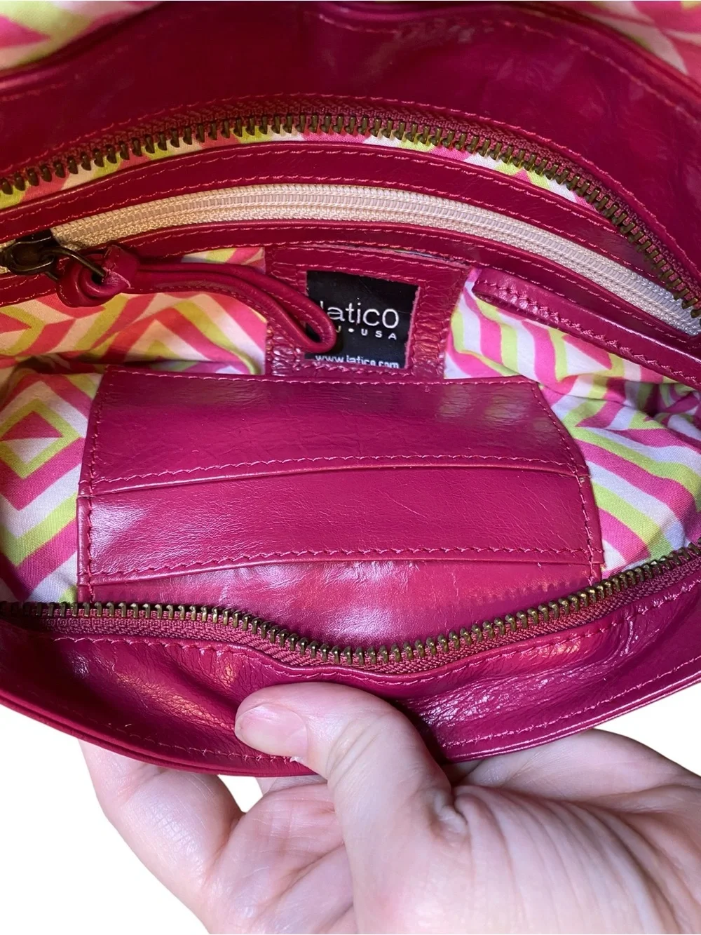 Latico Leather Pink Crossbody Wristlet Clutch Flap bag